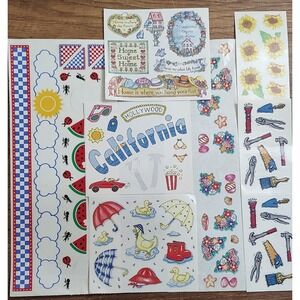 Frances Meyer Sticker Lot Full Partial Sheets Vintage Picnic Rainy Day Tools S70